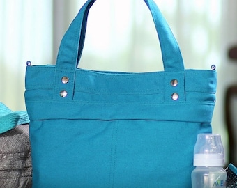 Mother s Day Big Sale CALLA / Medium / Teal / Lined with Beige / Ready to ship / Diaper bag / Shoulder bag / Tote bag / Purse / Gym bag / Ne