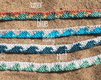 Ocean Wave Friendship Bracelet - Summer Jewelry - Surfer Jewelry - Macrame Bracelet - Wave Bracelet -