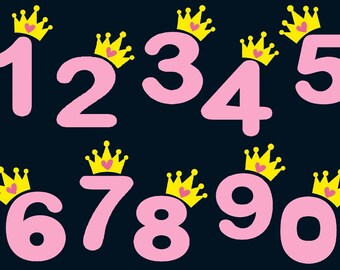 Princess numbers | Etsy