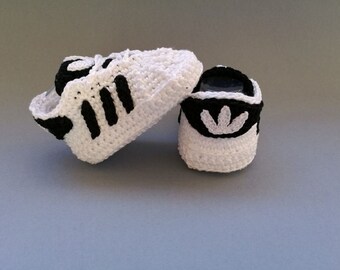 Crochet PATTERN baby sneakers, newborn adidasi