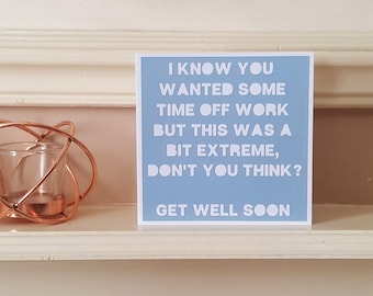Get Well card, Humour card, Colleague sick, Papercut card, Friend card, Get well soon, Feel better