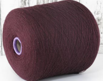 Merino yarn on cone, old cherry, merino thread on cone, ripe cherry, per 100g/art. 927