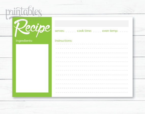 editable recipe cards