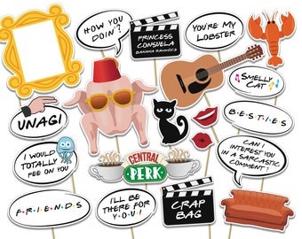 Friends TV Photo Booth Printable Props. Based on Friends Tv Series - TV Show Photo Props - Friends Birthday Party - 0247