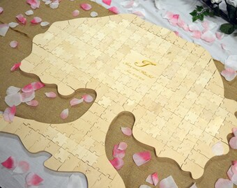 Guest Book Wedding Puzzle - Custom Tree Puzzle Guesbook Alternative - Wedding Guest Book - Wood Puzzles - Custom Engraved - Gift