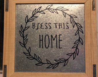 Bless This Home Wooden Sign