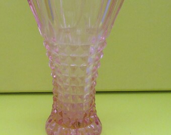 Vintage Gift. Pink Glass Vase. Vintage Pink Glass Vase. Vintage Pink Art Deco Glass. Vintage Art Deco Vase. Art Deco Vase. Free UK P&P