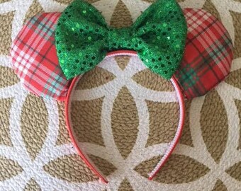 Christmas Minnie Ears, Minnie Mouse Ears, Mickey Mouse Ears, Minnie Ears, Mickey Ears, Disney Ears, Christmas Mickey Ears, Disney Christmas,