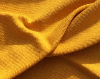 Cotton and Lycra Jersey, Mustard Yellow, Self-coloured