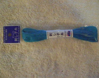 Sashiko Embroidery Thread/Cyan Blue /22 yds