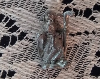 Wizard * Vintage Pewter Wizard Figurine * Miniature * 1980