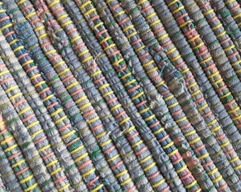Hand Woven Rag Rug - Baby Blue Cotton 26" x 46"