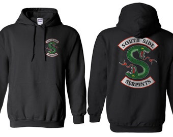 South Side Serpents front back Riverdale Hoodie Unisex size, Hooded Sweatshirt