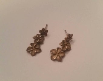 Sterling Silver Flower Earrings Dangle 925