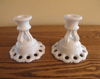 Westmoreland Milk Glass Candle Holders