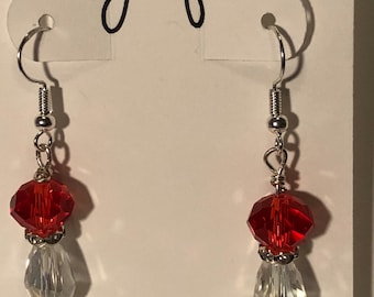 Red Crystal Dangle Earrings