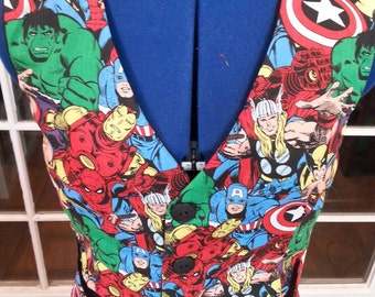 Vest made from Marvel material....