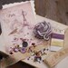 Paris Collection - Wren. COTTON Fabric Photo - Crazy Quilting, Inspiration Kit And Embellishment Kit. Pinks, plums and yellow. No 200_A