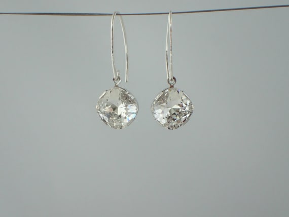 Simply Radiant Swarovski Crystal Earrings, Sterling Silver