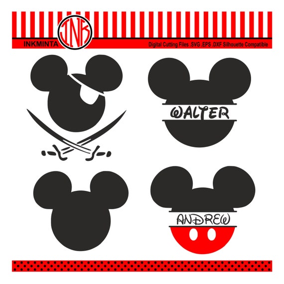 Mickey Monogram SvgMickey Mouse Svg Mickey Pirat Vector