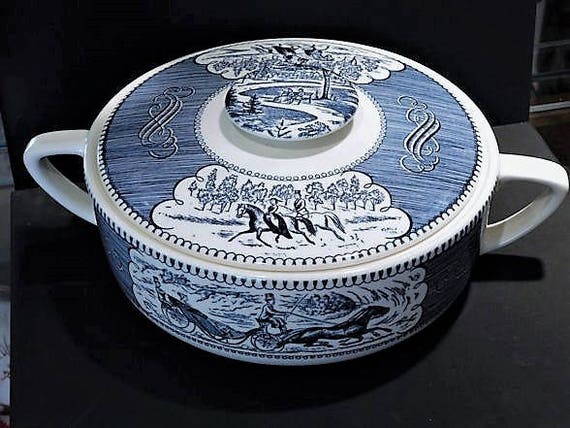 Currier and Ives Casserole Dish / The Road Winter