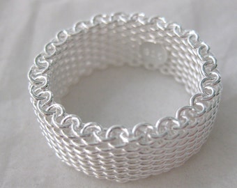Sterling Silver Mesh Ring Size 7.5