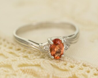 Oregon Sunstone in Sterling Silver Ring, Style VF