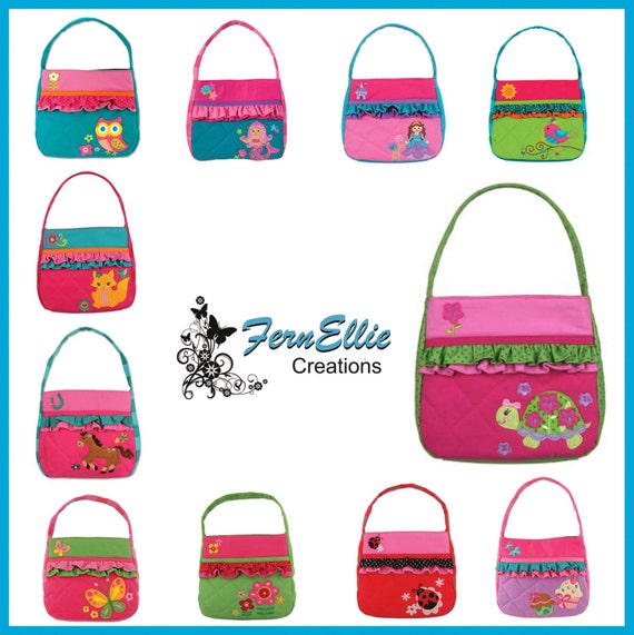 Personalized Stephen Joseph Quilted Purse, Owl, Mermaid, Bird, Cupcake, Turtle, Horse, Flower, Butterfly, Princess, Fox.