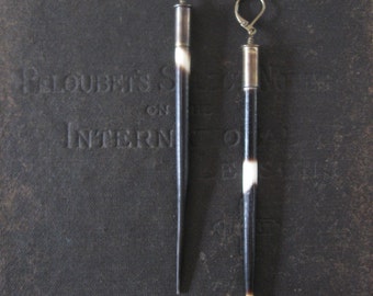 Porcupine Quill Bullet Earrings - One Perfectly Mismatched Pair