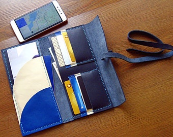 Handmade genuine leather travel wallet, travel case, handmade holder, wallet for travel, passport holder, passport wallet