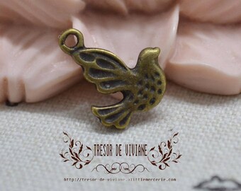 QDW006 pendant, peace dove, bird, bronze