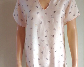 Tunic veil 34/36/38/40/42 nude printed origami