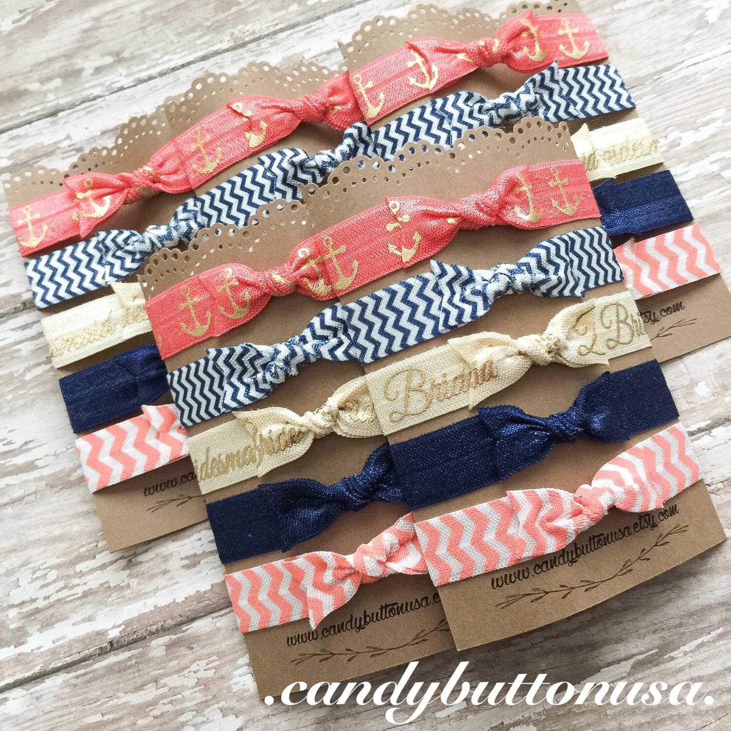 Anchor Hair Ties Bridesmaid Hair Ties Bridal Shower Gift