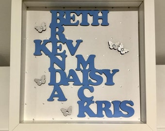 Personalised Crossword Name Frame