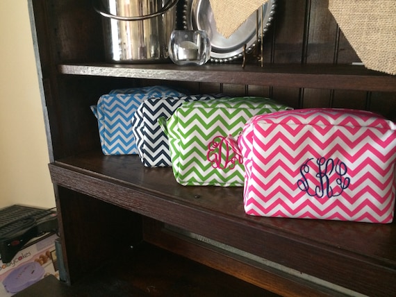 Chevron and Quatrefoil Cosmetic Bags