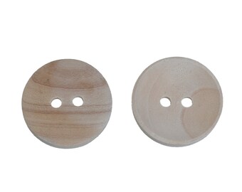 10 Natural Wooden Buttons - 20mm - 3/4 inch - 2 Hole - Unfinished Wood Button (B008169)