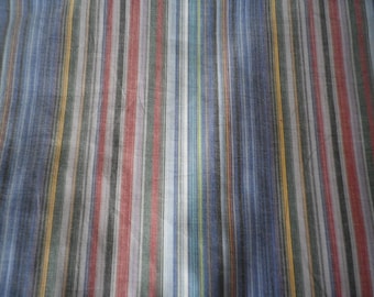Lightweight cotton blend multistripe, lovely all year round fabric, wide range of uses and projects