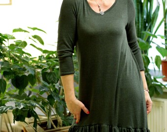 Wool Ruffle Dress