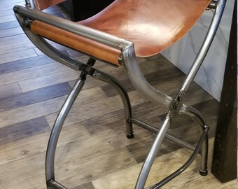 Leather Bar Stool: Directors Chair