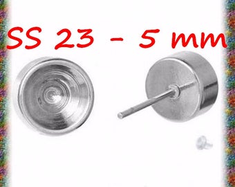 10 Stud Earrings in stainless steel for ss23 rhinestones