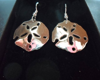 Sand dollar earrings quarter size