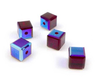 10 x Swarovski 4mm Cubes - SIAM AB