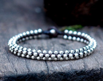 Silver Bead Anklet