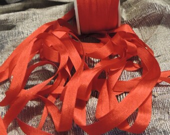 7mm red silk ribbon 5 yards and available in 2mm & 4mm withds