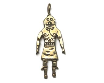 Vintage 14K Hopi Mudhead Kachina Dancer Pendant