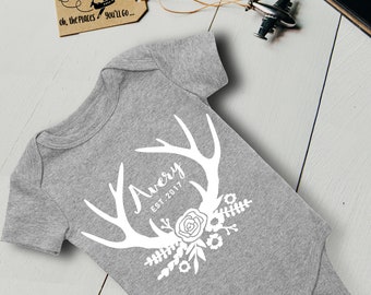 Custom Baby Onesie/ Baby Shower Gift/ Rustic Baby Clothing/ Baby Onesie/ Baby Bodysuity/ Baby Girl Outfit/ Baby Girl Clothes/ Baby Outfit