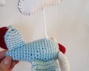 Crochet airplane mobile