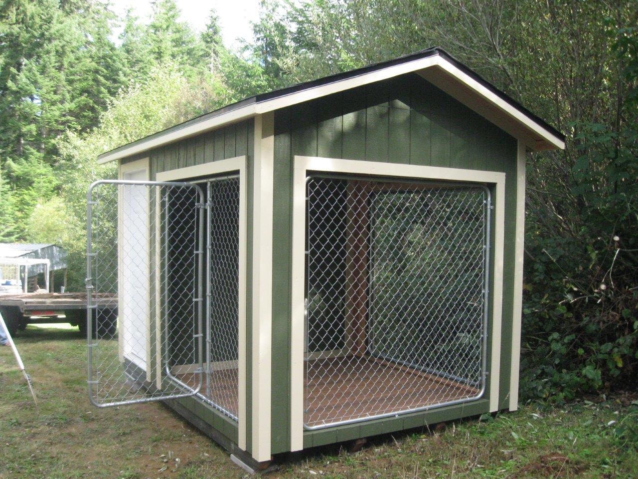 8x12 k9 Kennel with 4x8 dog house and 8x8 kennel built to