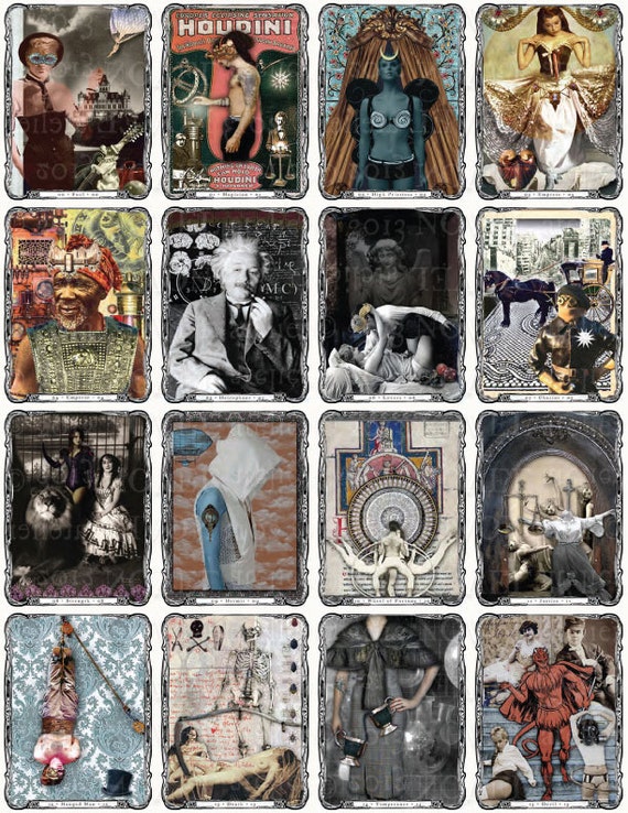 steampunk tarot deck diy instant download