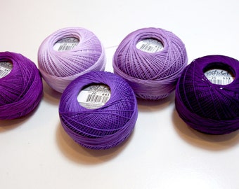 Tatting Thread, Lizbeth Cotton Crochet Thread, Purpleicious Collection, Purple Thread, Choose a Size 10, 20, or 40